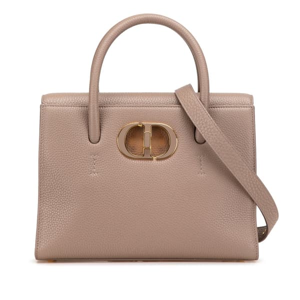 Pre-owned Dior Medium Grained Calfskin Saint Honore Brown