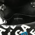 Pikkukuva 7 / 10: Pre-owned Balenciaga Mini Smooth Calfskin Allover Logo Print Hourglass Top Handle Bag Black