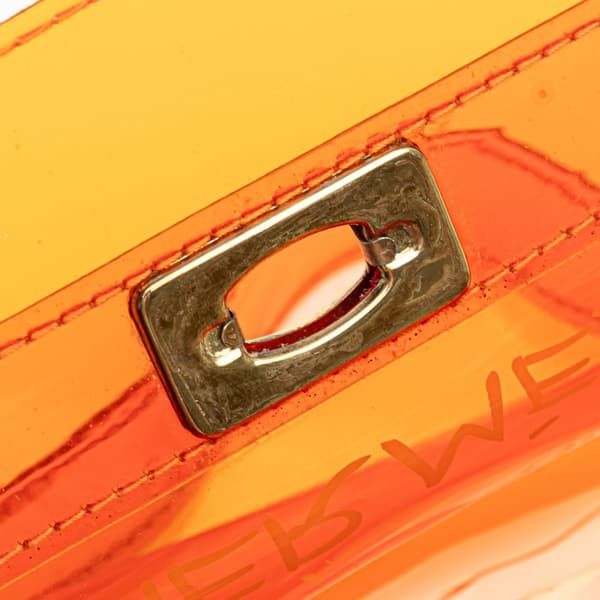 Pre-owned Hermès Vinyl Souvenir De L Exposition Kelly Handbag Orange