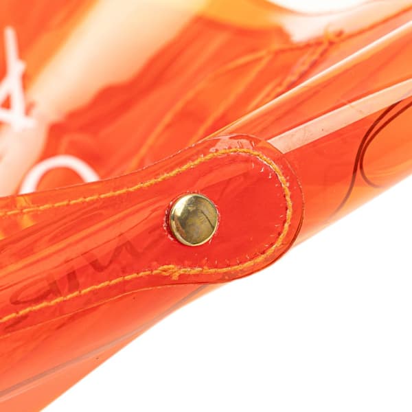 Pre-owned Hermès Vinyl Souvenir De L Exposition Kelly Handbag Orange