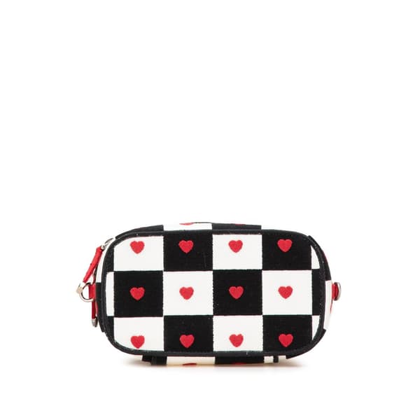 Pre-owned Dior Small Canvas Embroidered D Royaume d Amour Diortravel Vanity Case White