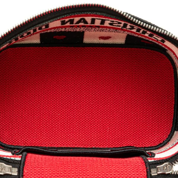 Pre-owned Dior Small Canvas Embroidered D Royaume d Amour Diortravel Vanity Case White