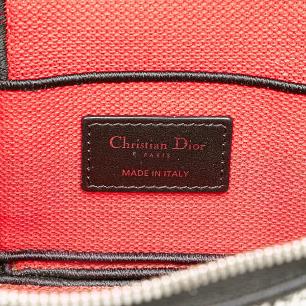 Pre-owned Dior Small Canvas Embroidered D Royaume d Amour Diortravel Vanity Case White