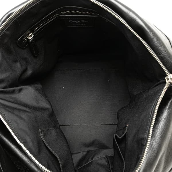Pre-owned Dior Large Lambskin Cannage Polochon Granville Satchel Black