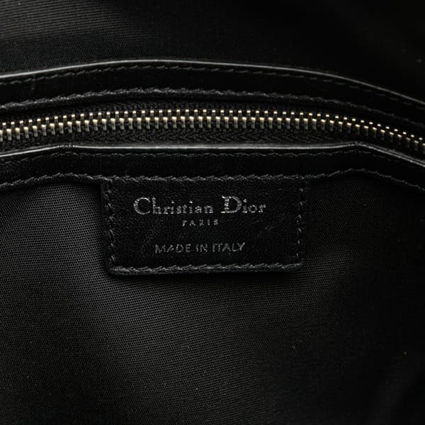 Pre-owned Dior Large Lambskin Cannage Polochon Granville Satchel Black