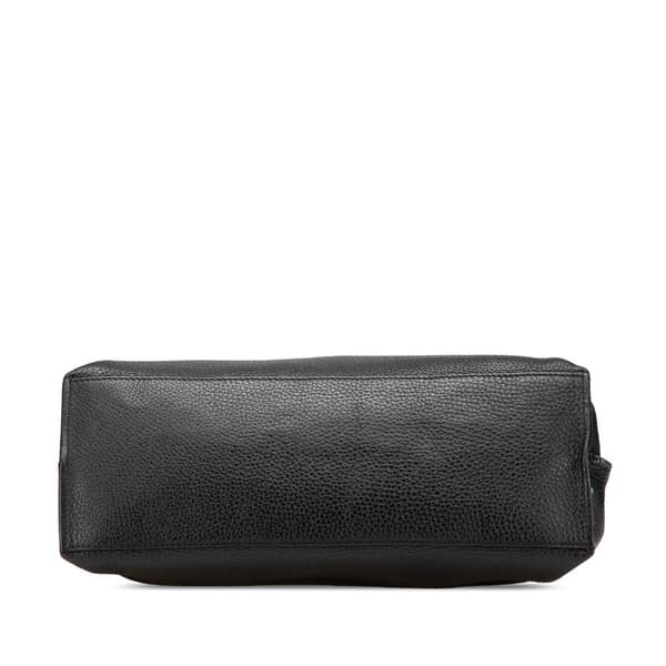 Pre-owned Gucci Medium Leather Bamboo Daily Satchel Black