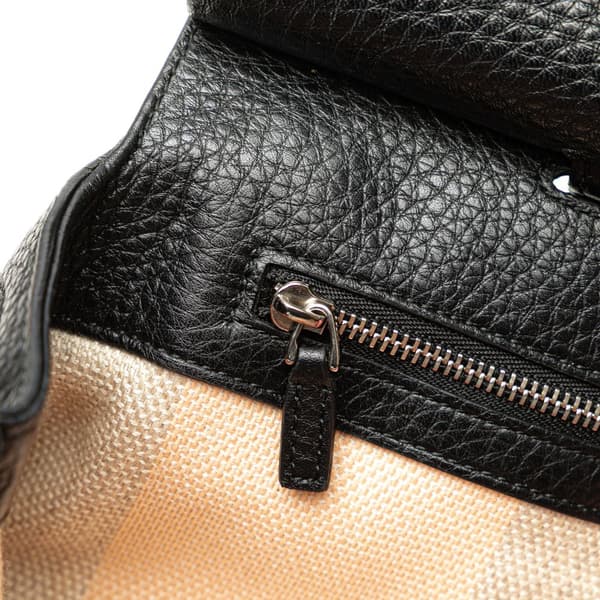 Pre-owned Gucci Medium Leather Bamboo Daily Satchel Black