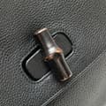 Miniatyrbild 9 av 10: Pre-owned Gucci Medium Leather Bamboo Daily Satchel Black
