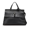 Miniatyrbild 1 av 10: Pre-owned Gucci Medium Leather Bamboo Daily Satchel Black