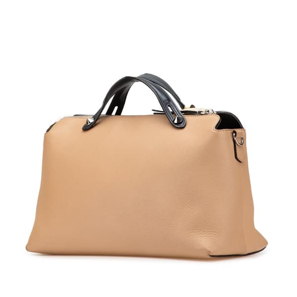 Pre-owned Fendi Large Leather By The Way Satchel Brown
