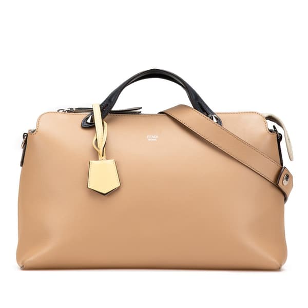 Pre-owned Fendi Large Leather By The Way Satchel Brown