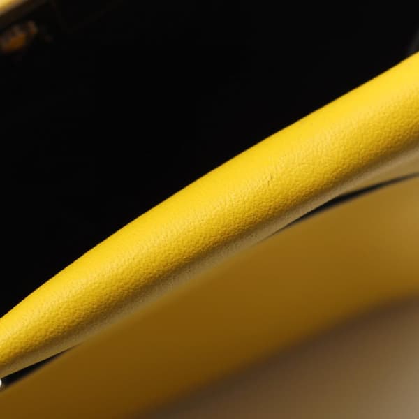 Pre-owned Fendi Mini Leather Peekaboo Iconic Satchel Yellow