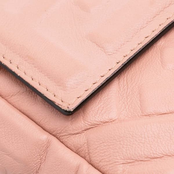 Pre-owned Fendi Zucca Embossed Leather Baguette Satchel Pink