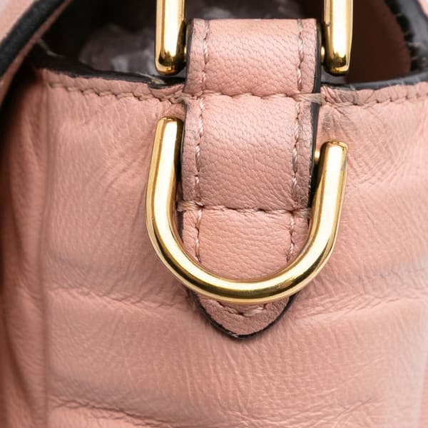 Pre-owned Fendi Zucca Embossed Leather Baguette Satchel Pink