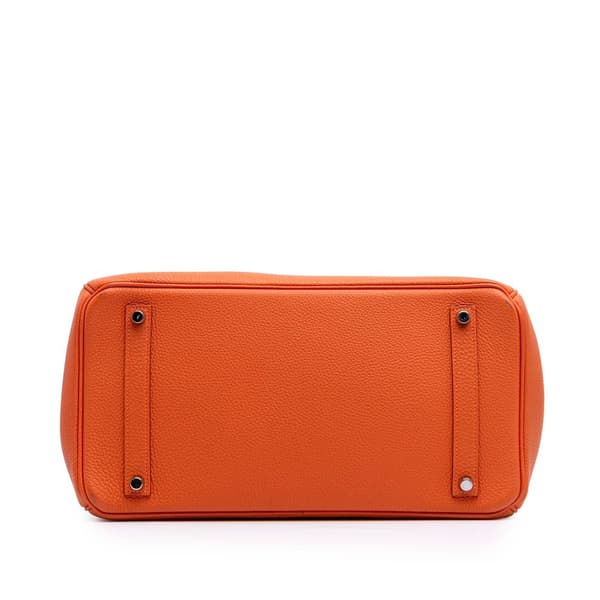 Pre-owned Hermès Togo Birkin Retourne 35 Orange