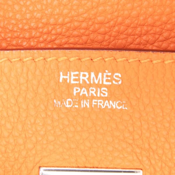 Pre-owned Hermès Togo Birkin Retourne 35 Orange