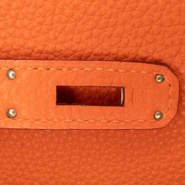 Pre-owned Hermès Togo Birkin Retourne 35 Orange