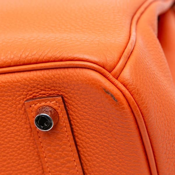 Pre-owned Hermès Togo Birkin Retourne 35 Orange