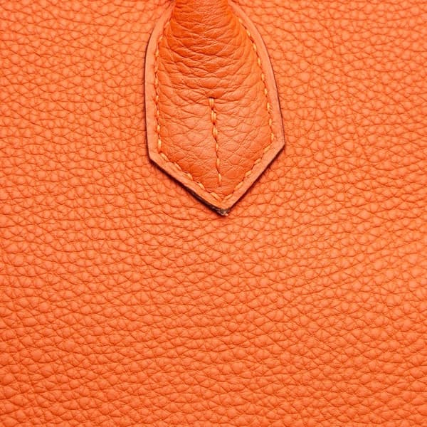 Pre-owned Hermès Togo Birkin Retourne 35 Orange