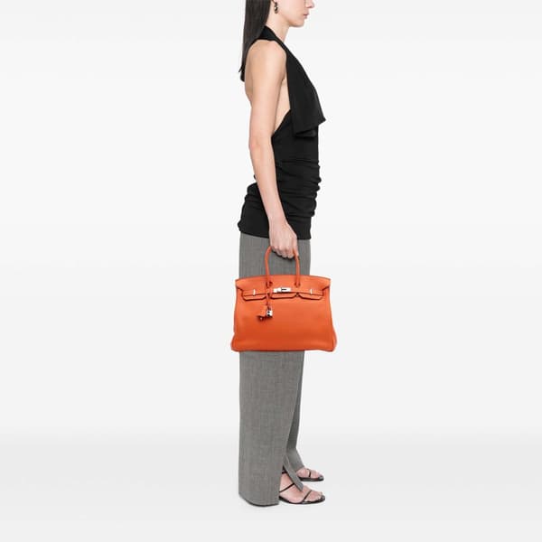 Pre-owned Hermès Togo Birkin Retourne 35 Orange