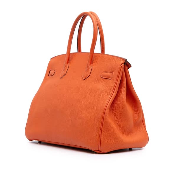 Pre-owned Hermès Togo Birkin Retourne 35 Orange