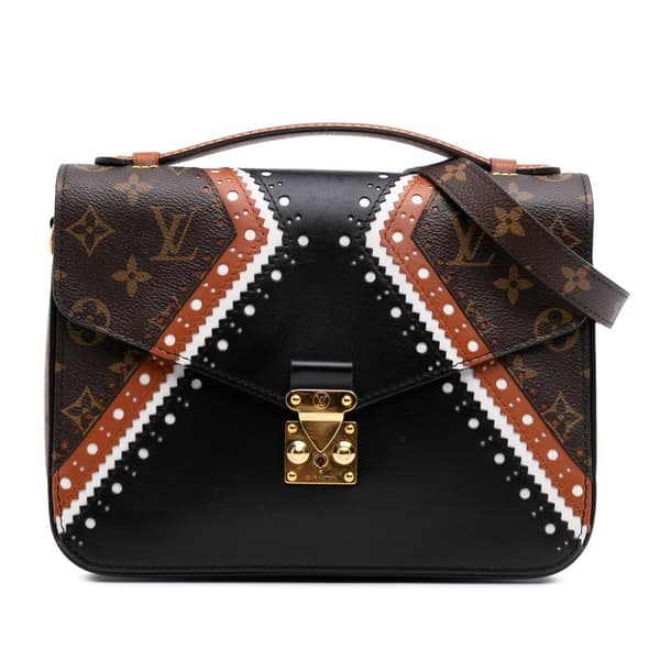 Pre-owned Louis Vuitton Monogram Brogue Pochette Metis Brown