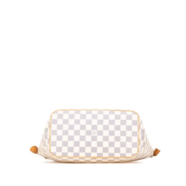 Pre-owned Louis Vuitton Damier Azur Saleya PM White