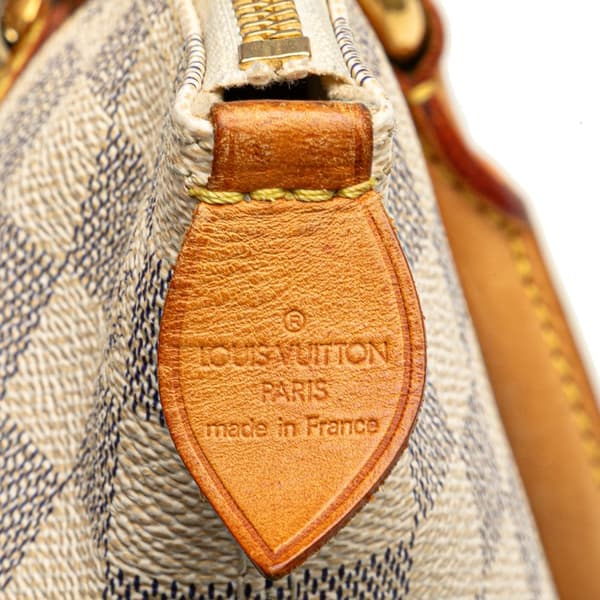 Pre-owned Louis Vuitton Damier Azur Saleya PM White