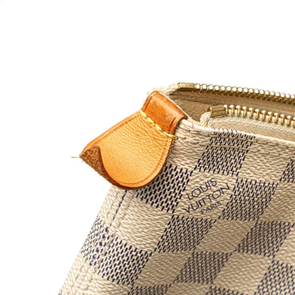 Pre-owned Louis Vuitton Damier Azur Saleya PM White