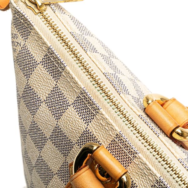 Pre-owned Louis Vuitton Damier Azur Saleya PM White