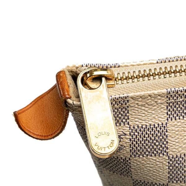 Pre-owned Louis Vuitton Damier Azur Saleya PM White