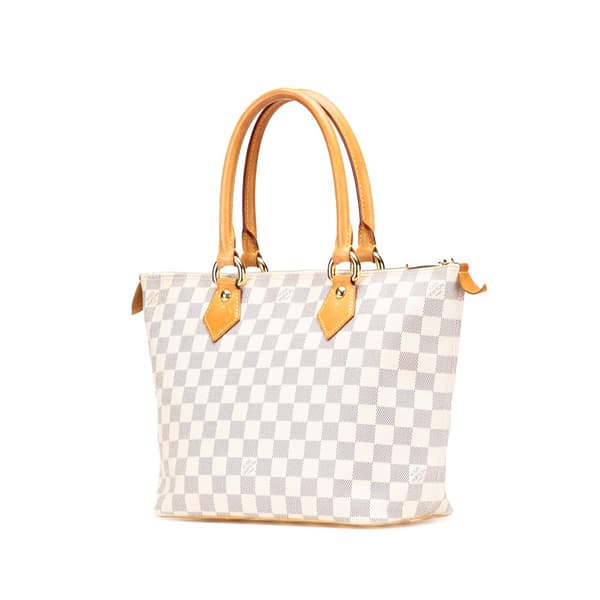 Pre-owned Louis Vuitton Damier Azur Saleya PM White