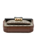 Pikkukuva 3 / 8: Pre-owned Gucci Mini GG Supreme and Calfskin Padlock Flap Pocket Satchel Brown
