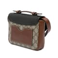 Pikkukuva 2 / 8: Pre-owned Gucci Mini GG Supreme and Calfskin Padlock Flap Pocket Satchel Brown