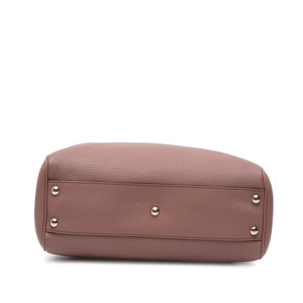 Pre-owned Gucci Small Calfskin Bamboo Shopper Satchel Pink