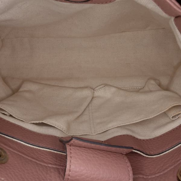 Pre-owned Gucci Small Calfskin Bamboo Shopper Satchel Pink