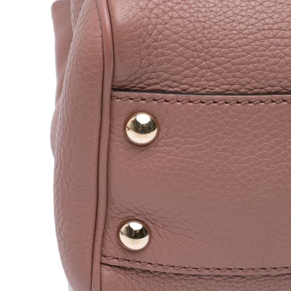 Pre-owned Gucci Small Calfskin Bamboo Shopper Satchel Pink