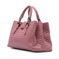 Miniatyrbilde 3 av 10: Pre-owned Bottega Veneta Small Nappa Intrecciato Roma Satchel Pink