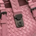 Miniatyrbilde 9 av 10: Pre-owned Bottega Veneta Small Nappa Intrecciato Roma Satchel Pink