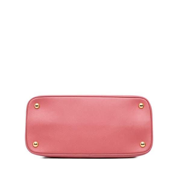 Pre-owned Prada Medium Saffiano Lux Open Promenade Satchel Pink