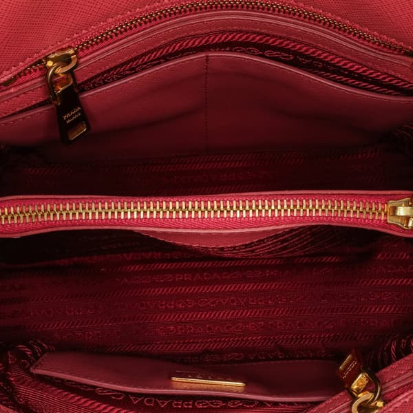 Pre-owned Prada Medium Saffiano Lux Open Promenade Satchel Pink