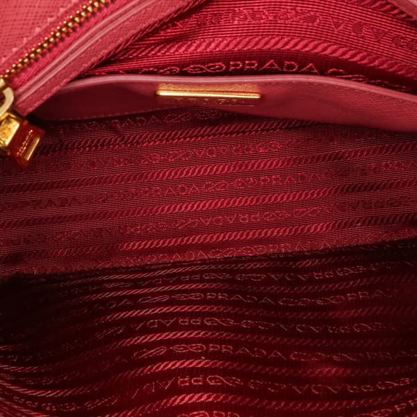 Pre-owned Prada Medium Saffiano Lux Open Promenade Satchel Pink