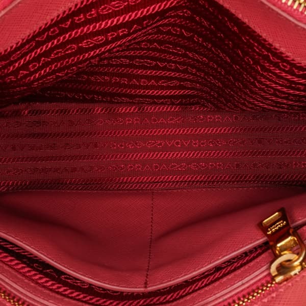 Pre-owned Prada Medium Saffiano Lux Open Promenade Satchel Pink