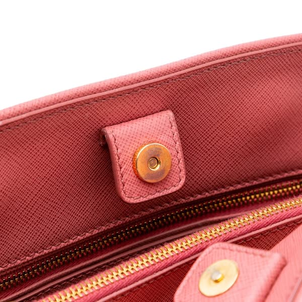 Pre-owned Prada Medium Saffiano Lux Open Promenade Satchel Pink