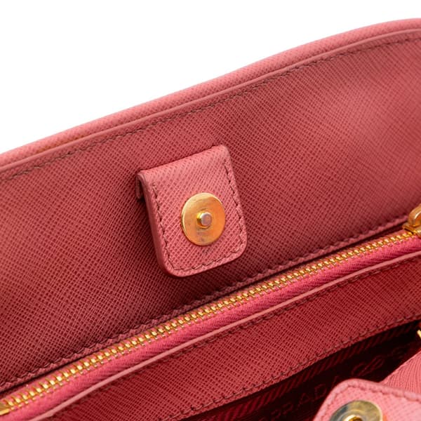 Pre-owned Prada Medium Saffiano Lux Open Promenade Satchel Pink