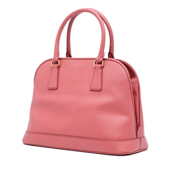 Pre-owned Prada Medium Saffiano Lux Open Promenade Satchel Pink