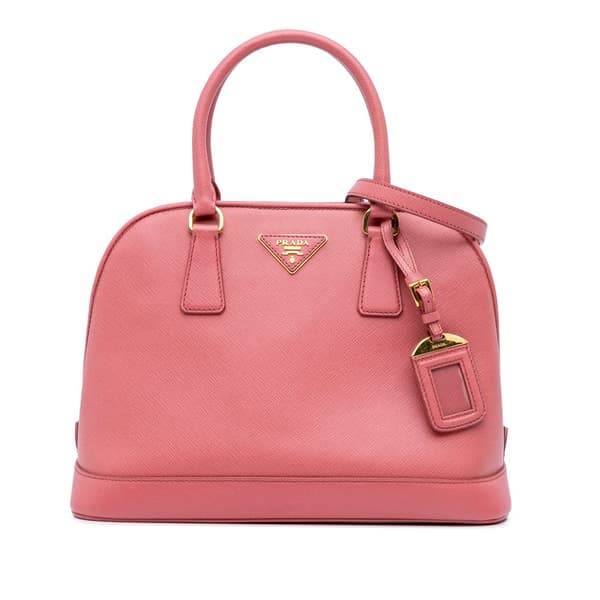Pre-owned Prada Medium Saffiano Lux Open Promenade Satchel Pink