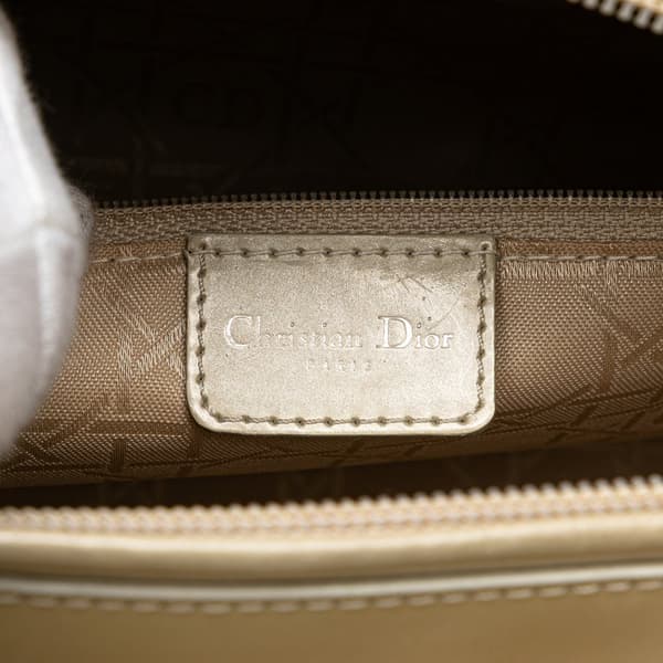 Pre-owned Dior Patent Malice Pearl Satchel Brown