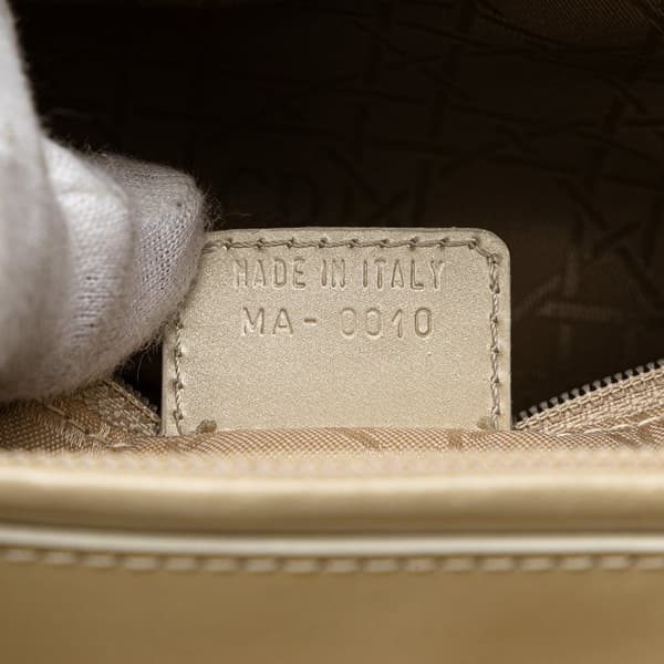 Pre-owned Dior Patent Malice Pearl Satchel Brown