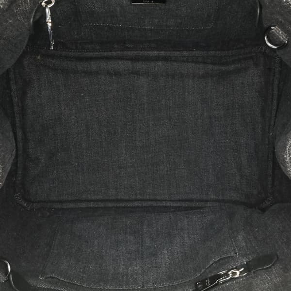 Pre-owned Prada Denim Canapa Bijoux Satchel Black
